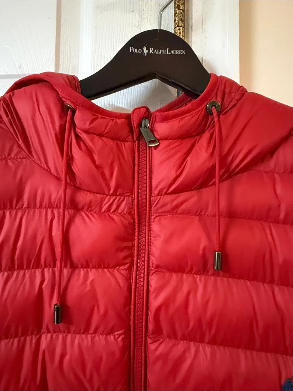 Polo by Ralph Lauren Red Hooded Packable Puffer Jacket